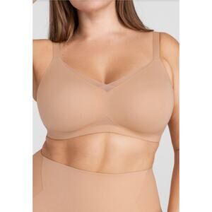 Honeylove Liftwear Crossover Bra Sand 2X Wireless Smoothing Shapewear NWT
